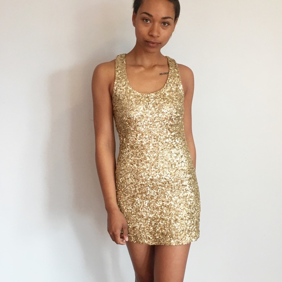 Alice + Olivia Dresses & Skirts - Sexy Gold Glitter Dress - Alice & Olivia